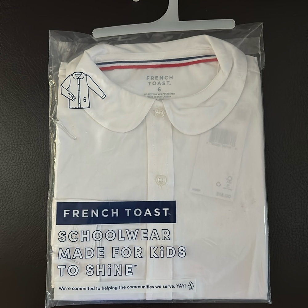 French Toast girls uniform shirt